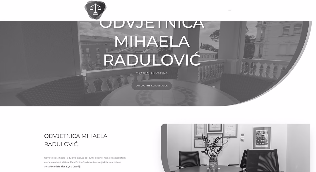 Saluto-Team | Snimanje reklama | Video produkcija | Izrada web stranica | Snimanje iz zraka - izrada web stranica - Odvjetnica Mihaela Radulović Saluto-Team | Snimanje reklama | Video produkcija | Izrada web stranica | Snimanje iz zraka - izrada web stranica - Odvjetnica Mihaela Radulović